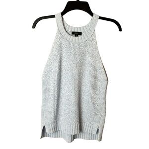 J Crew High Neck Sweater Tank Blue Small